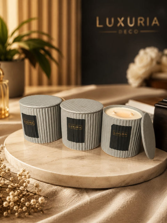 Grey Ceramic Candles